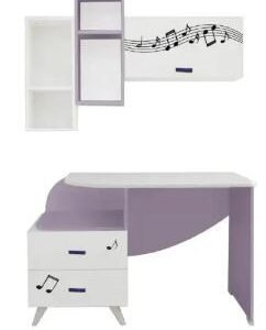 BUREAU VIOLETTE SOTUFAB AVEC ETAGERES MURALE