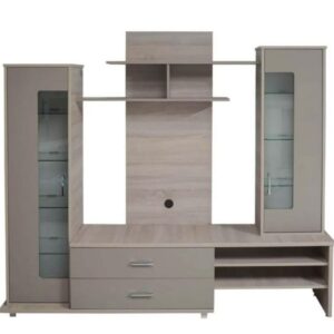 MEUBLE TV LIVING MADRID SOTUFAB 2020 - CHÊNE BRUT & GRÈGE