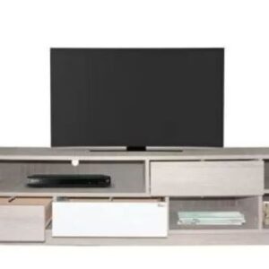 TABLE TV MALMO CHÊNE BRUT & BLANC