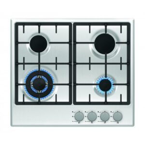 PLAQUE A GAZ PREMIUM ENCASTRABLE SÉCURITÉ THERMOCOUPLE  / 4 FEUX - 60 CM - INOX