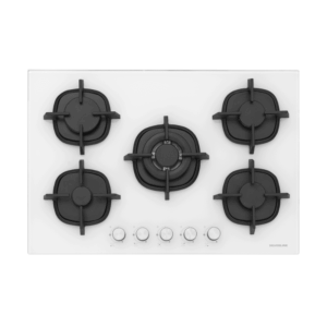 PLAQUE A GAZ SILVERLINE 5 FEUX FFD / 90 CM - BLANC