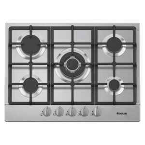 PLAQUE FOCUS 5 FEUX GR FONTE - INOX 70 CM