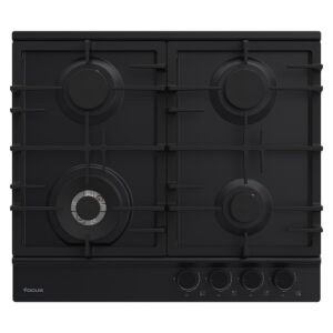 PLAQUE DE CUISSON 4 Feux Focus F.8004Bs Gr Fonte – 60CM – Avec Thermocouple – Noir