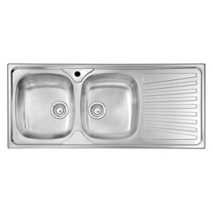 ÉVIER DE CUISINE ENCASTRABLE FOCUS FH.1162.D FIRENZE 2 Bacs + égouttoir - Inox