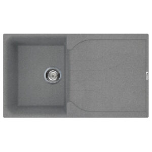 ÉVIER DE CUISINE ENCASTRABLE FOCUS F-86G GRANITECK 1 Bac + égouttoir 86cm - Gris