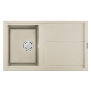 ÉVIER DE CUISINE ENCASTRABLE FOCUS SMART.86S GRANITECK 1 Bac + égouttoir 86cm - Champagne