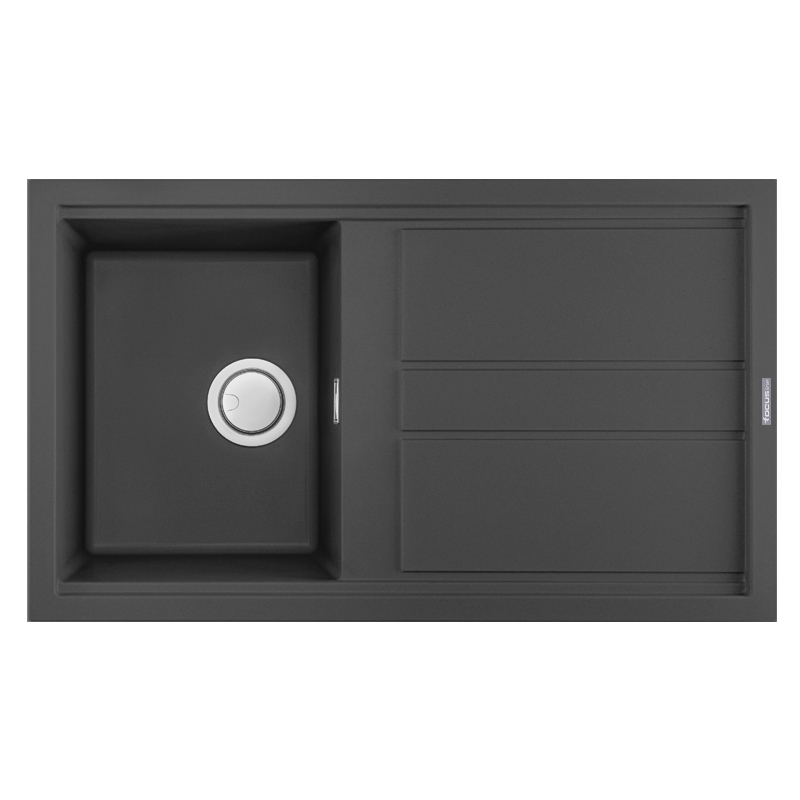 ÉVIER DE CUISINE ENCASTRABLE FOCUS SMART.86B GRANITECK 86cm 1 Bac + égouttoir