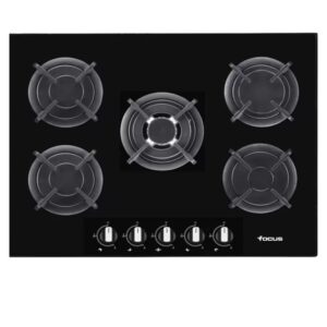 PLAQUE DE CUISSON ENCASTRABLE FOCUS F.4179B 5 Feux 90Cm - Vitro Noir