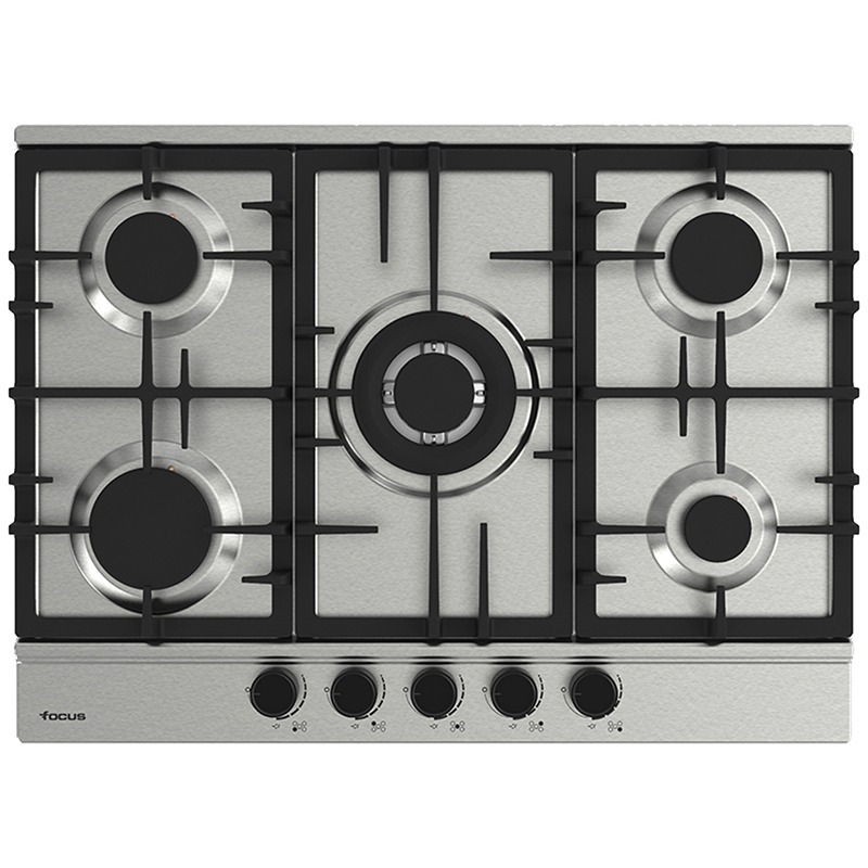 PLAQUE DE CUISSON ENCASTRABLE FOCUS F.8011XS 5 FEUX 70cm - Inox