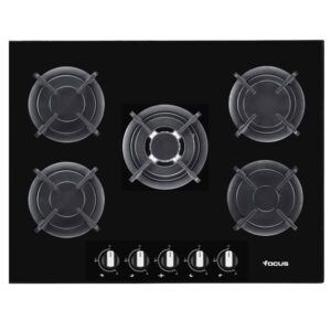 PLAQUE DE CUISSON ENCASTRABLE FOCUS F.4109B 5 Feux 90 cm - Noir