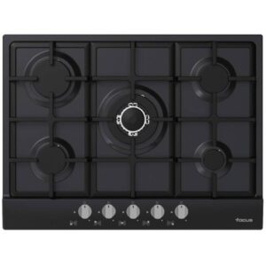 PLAQUE DE CUISSON FOCUS F478B 5 FEUX 70 cm - Noir