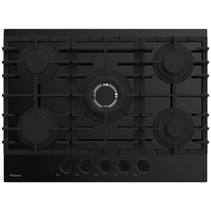 PLAQUE DE CUISSON ENCASTRABLE FOCUS F406B 5 FEUX 70 cm - Noir