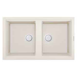 ÉVIER DE CUISINE ENCASTRABLE FOCUS SMART.90W GRANITECK 2 Bacs - Blanc