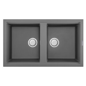ÉVIER DE CUISINE ENCASTRABLE FOCUS SMART.90G GRANITECK 2 Bacs - Titanium