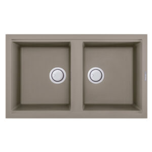 ÉVIER DE CUISINE ENCASTRABLE FOCUS SMART.90A GRANITECK 2 Bacs - Tortora