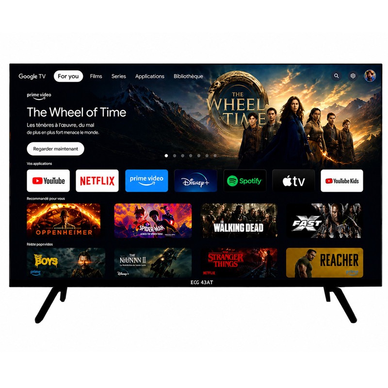 TV ECOSAT 55" GOOGLE TV QLED 4K UHD - NOIR